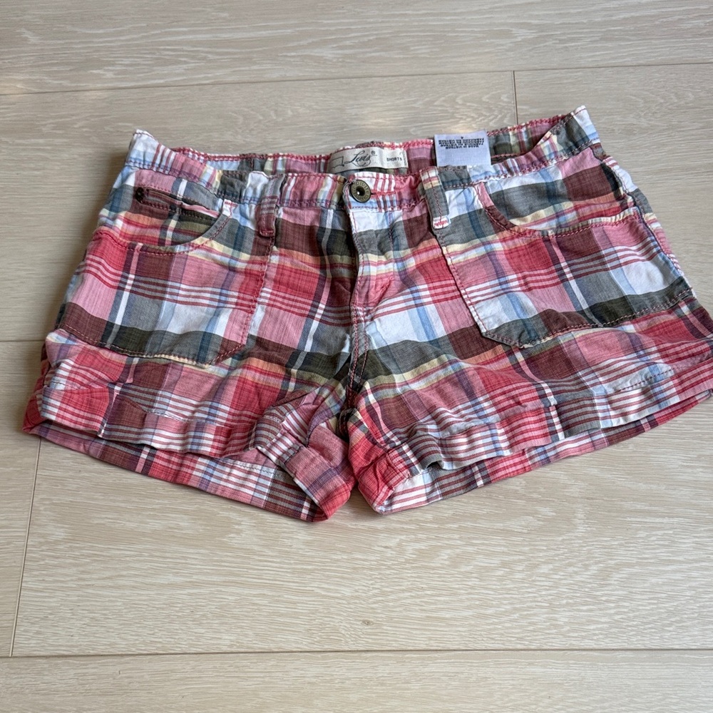 3/$10 Levi's Plaid Women's Shorts Red, Pink, Brown